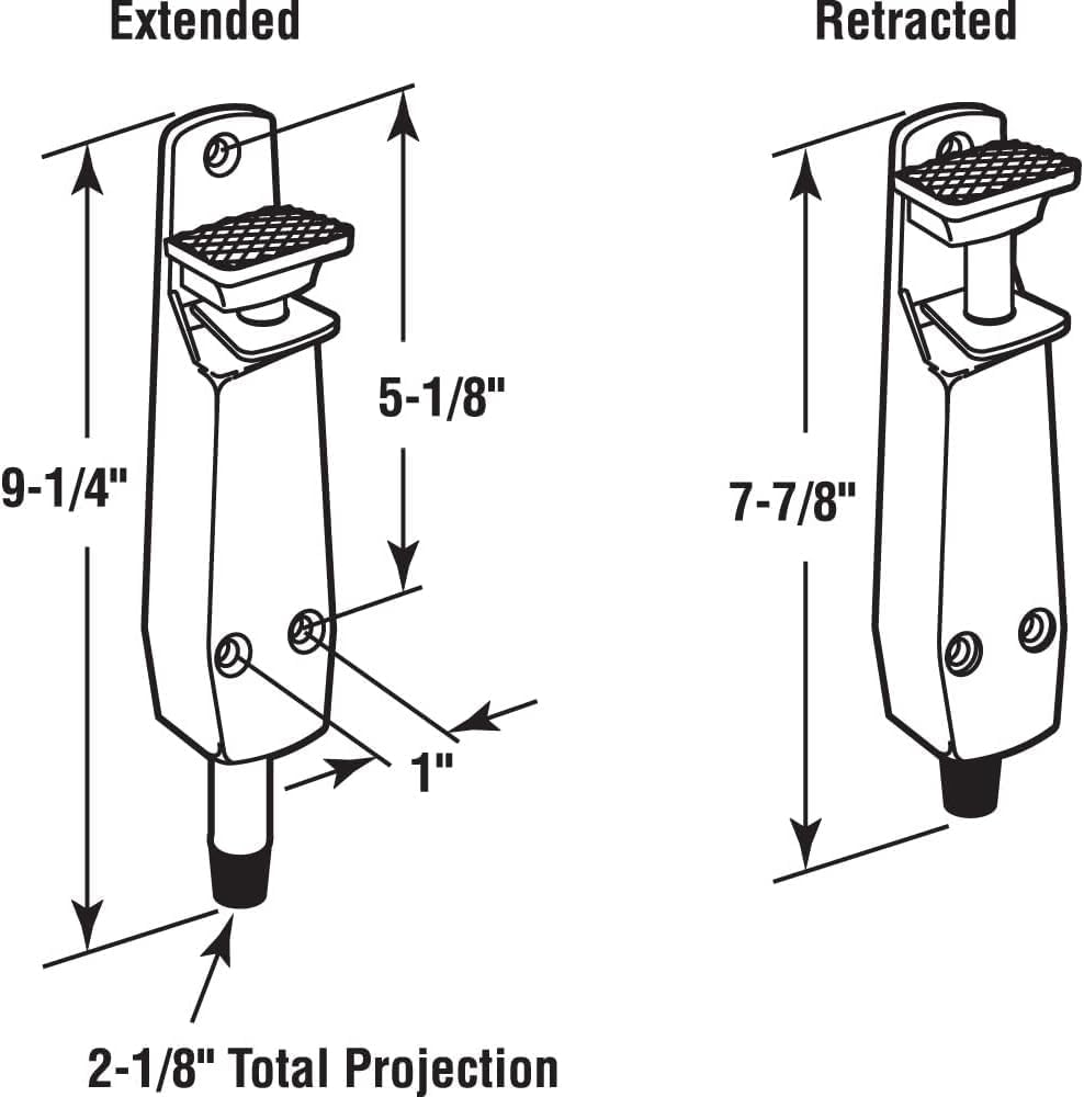 Pacific Doorware Heavy Duty Spring Loaded Step Down Push On Door Holder/Stopper (4, Duronotic)