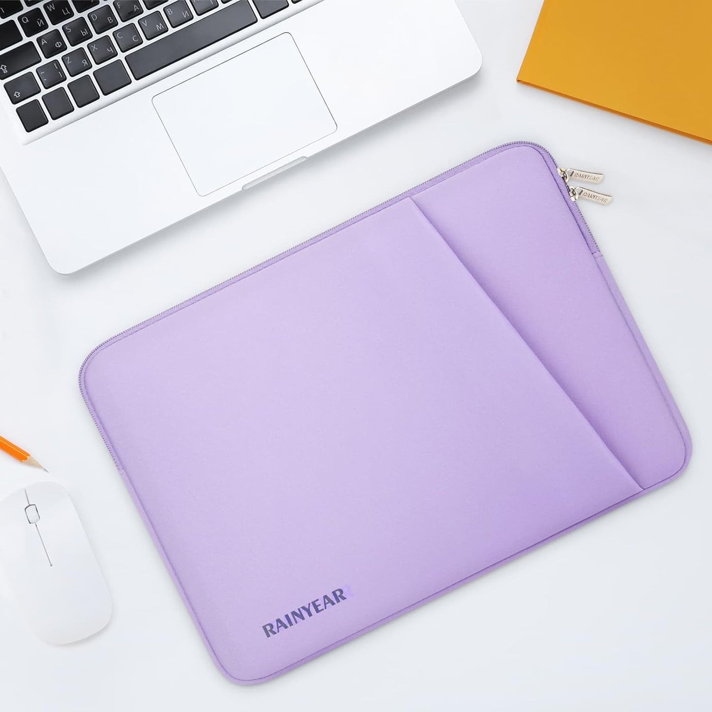 RAINYEAR Laptop Sleeve Case with Front Pocket, 15 16 Inch Protective Portable Case with Front Pocket, Briefcase Laptop Bag Cover Compatible for MacBook Pro/Max M4 M3 M2 M1 2025 2024 2023 2022, Purple