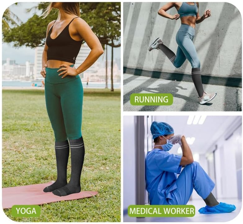 LEVSOX Compression Socks for Pregnant Women 20-30 mmHg Knee High Cute Funny Mens Supports Socks for Nurses, Medical, Travel