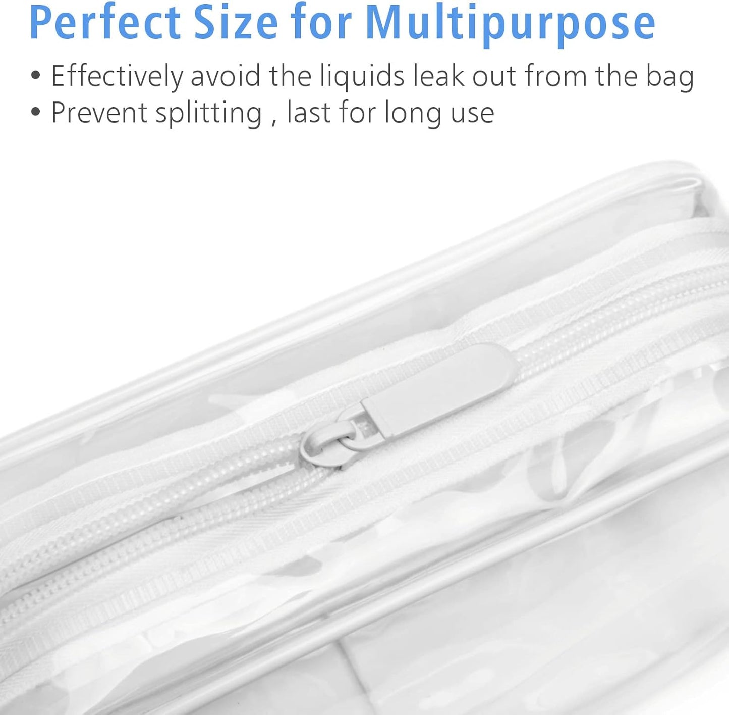 PACKISM Clear Toiletry Bag, 5 Pack TSA Approved Toiletry Bag Quart Size Bag, Travel Makeup Cosmetic Bag for Women Men, Carry on Airport Airline Compliant Bag, White, Yellow, Blue, Purple, Pink…
