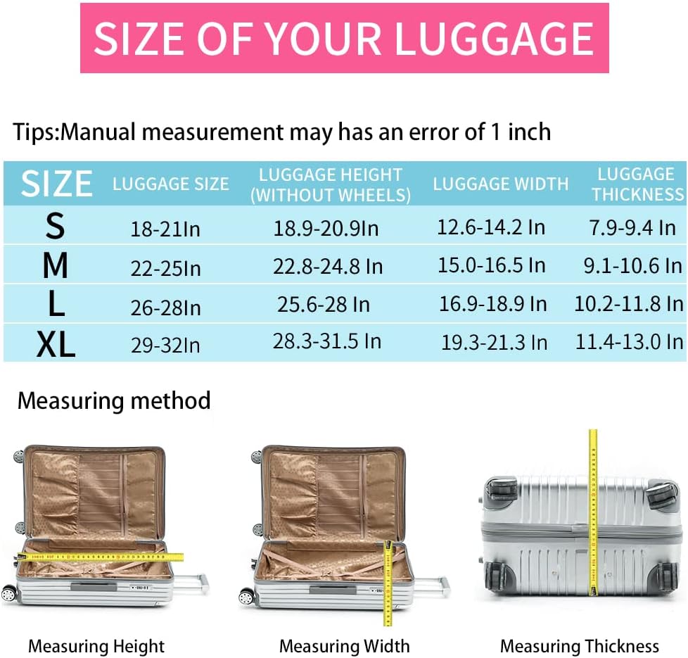 Travelkin Luggage Cover Washable Suitcase Cover Suitcase Protector Anti-scratch Suitcase cover Fits 18-32 Inch Luggage