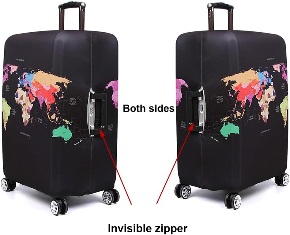 MosaiRudo Thicker Luggage Cover Elastic Suitcase Cover Protector Fits 18-32 Inch Suitcase Travel Accessories (TKM0071, S)