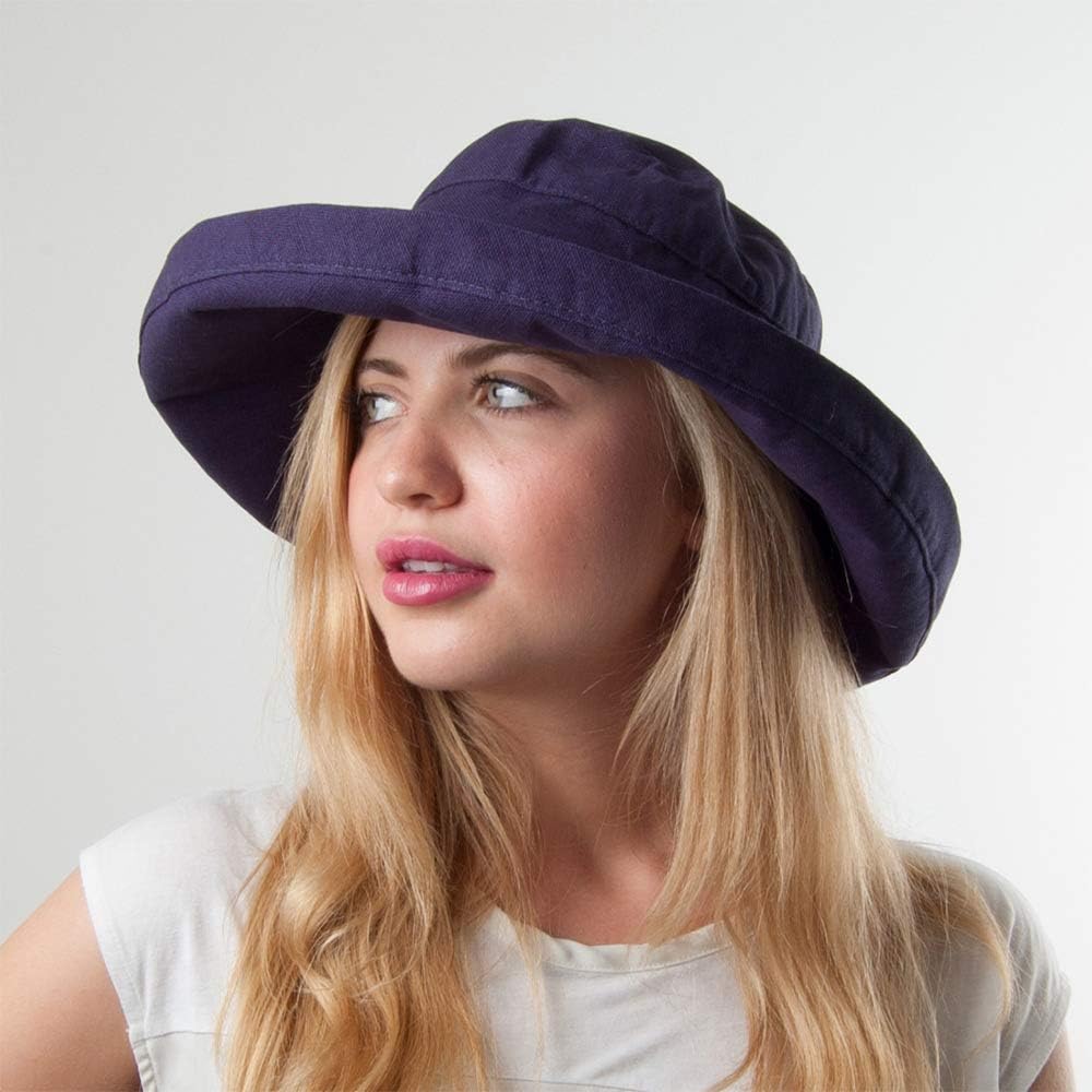 Scala Women's Cotton Hat with Inner Drawstring and Upf 50+ Rating