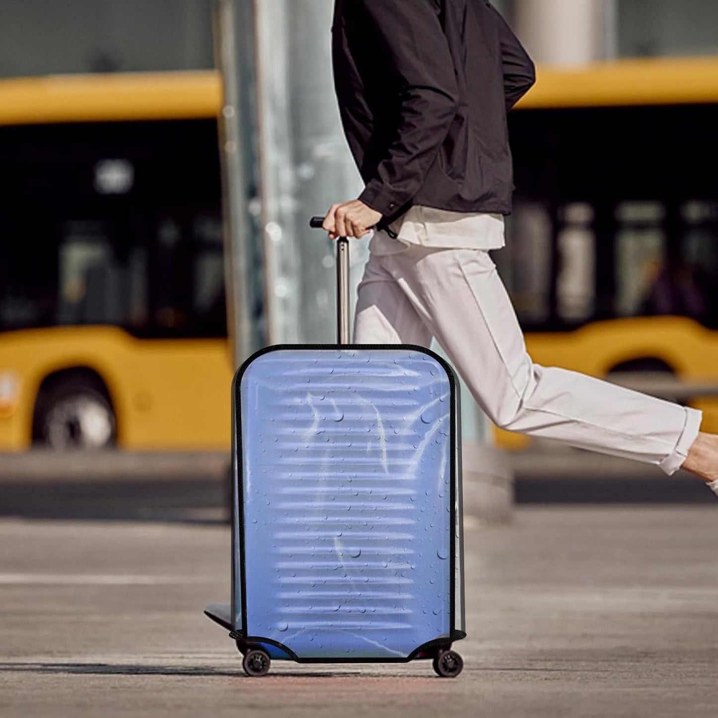 Luggage Cover Protector Fits 20 24 28 Inch Clear PVC Waterproof Suitcase Covers Travel Luggage Sleeve Tsa Approved
