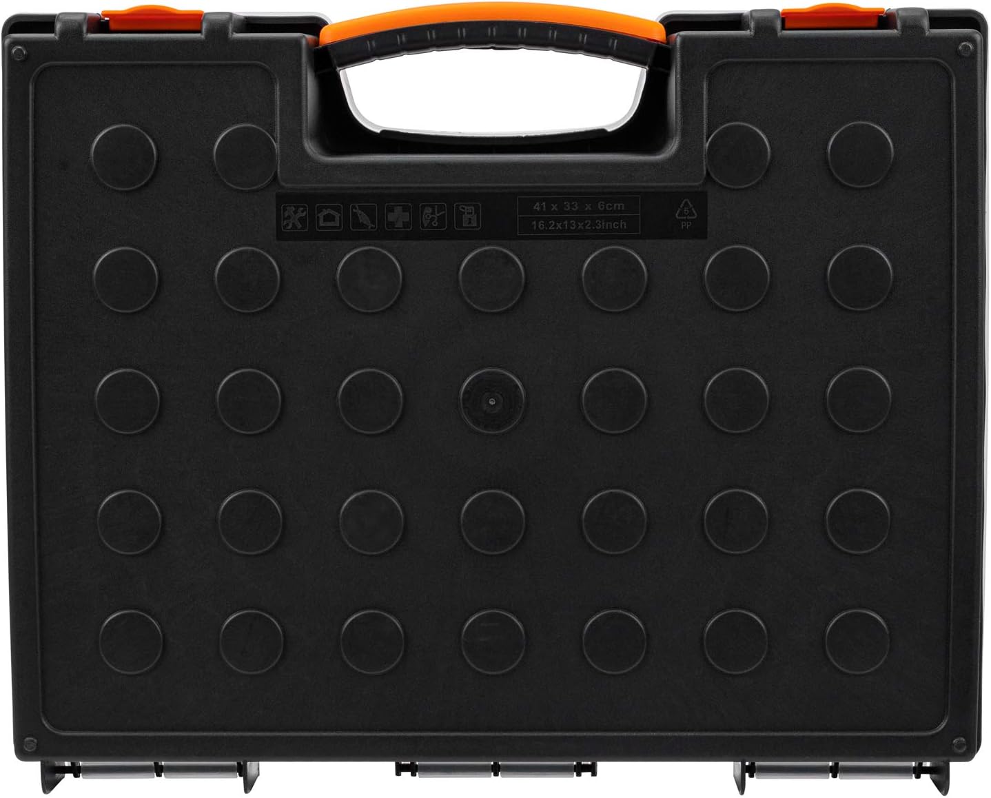 Amazon Basics 19-Removable Compartment Organizer, Black, Orange, 16.5 x 13.2 x 2.4 inches (Pack of 8)