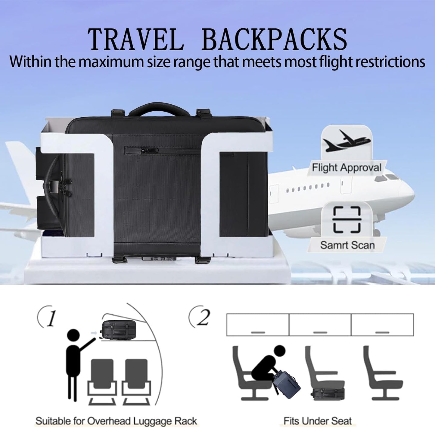 Vacuum-sealed travel computer backpack, Water-Resistant, With vacuum pump, Multiple Compartments, Anti-theft combination lock (Grey)