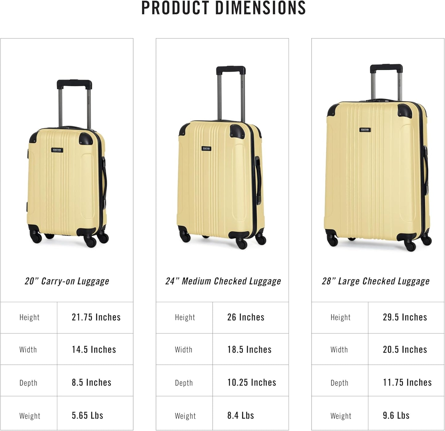 Kenneth Cole REACTION Out of Bounds, Pale Banana, 2-Piece Set (20" & 28")