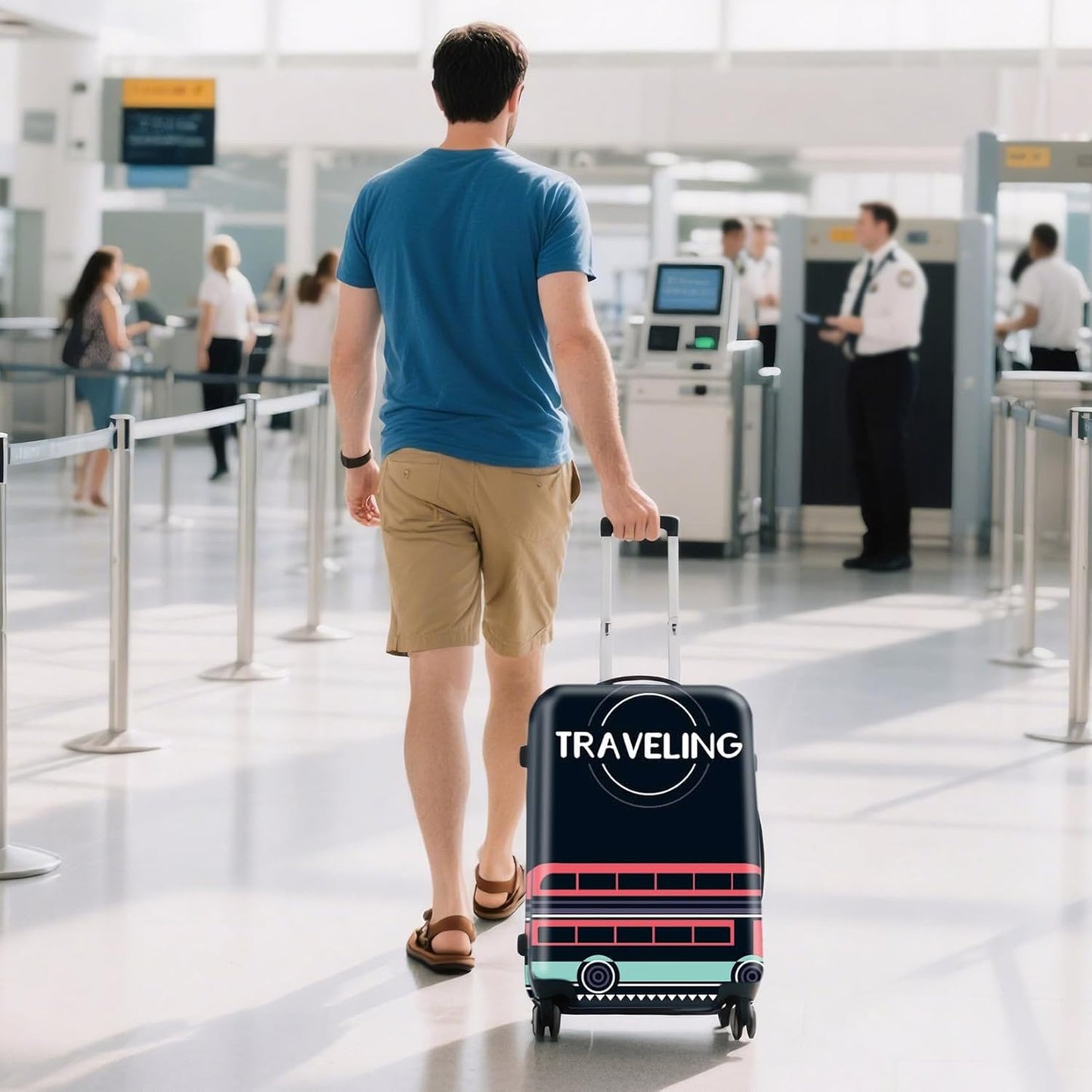 WUJIAONIAO Travel Luggage Cover Baggage Suitcase Protector Fit for 18-32 Inch Luggage (S (for 18-20 inch luggage), TRAVELING)