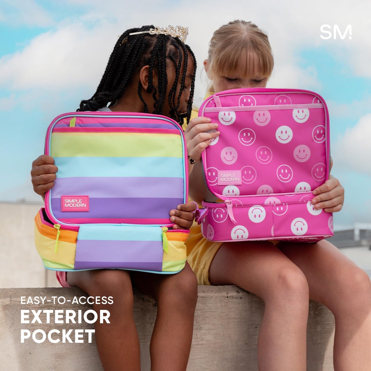 Simple Modern Kids Lunch Box for School | Reusable Insulated Lunch Bag for Toddler, Girl, and Boy | Meal Containers with Exterior & Interior Pockets | Hadley Collection | Outer Space