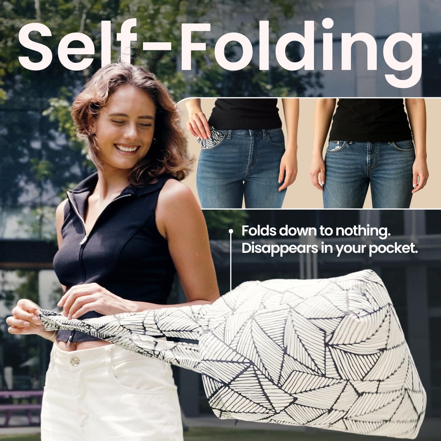 Nanobag Ultra-Lightweight Foldable Sling for Women & Men, Reusable Grocery & Travel Bag, Packable Collapsible Compact Market Crossbody (Sling Navy)