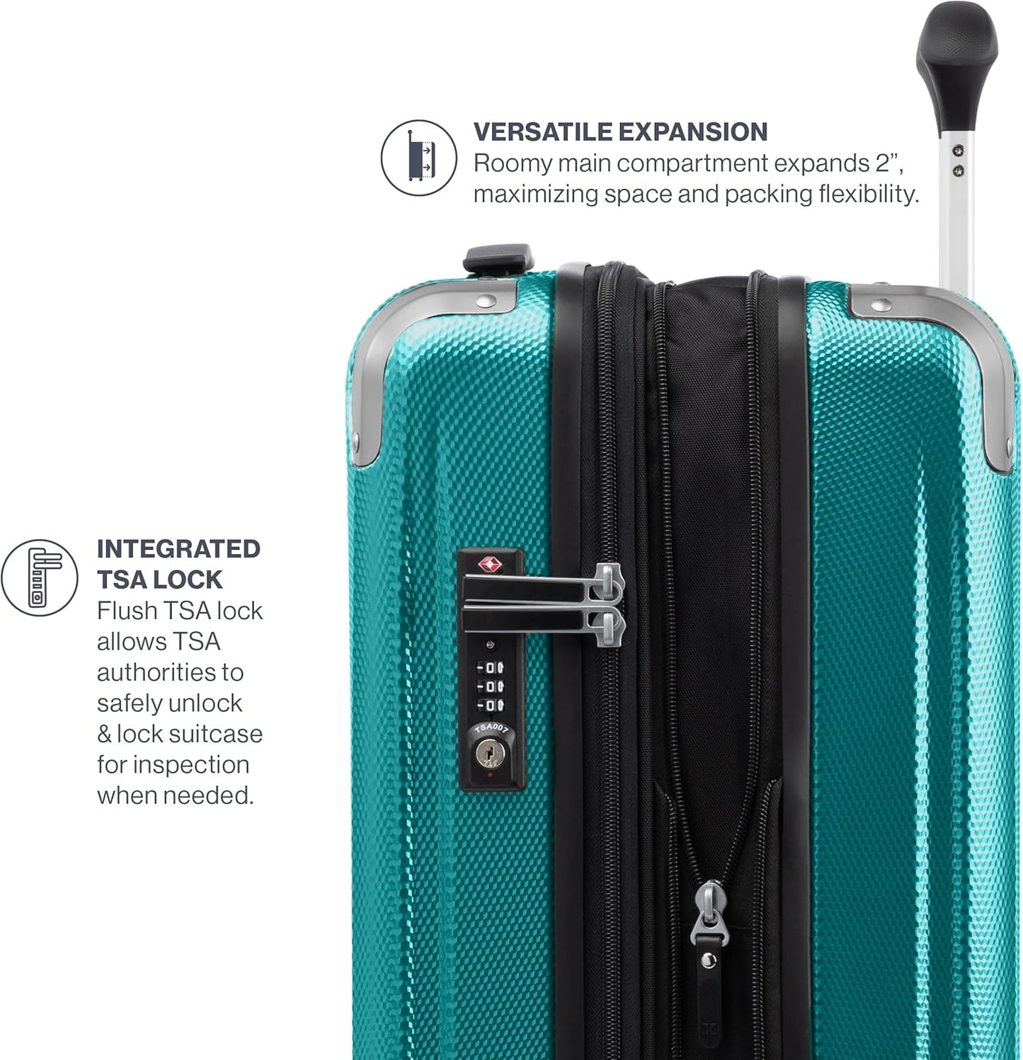 Travelpro Pathways 3 Hardside Expandable Luggage, 8 Spinner Wheels, Lightweight Hard Shell Suitcase, Carry On 21 Inch, Kayak