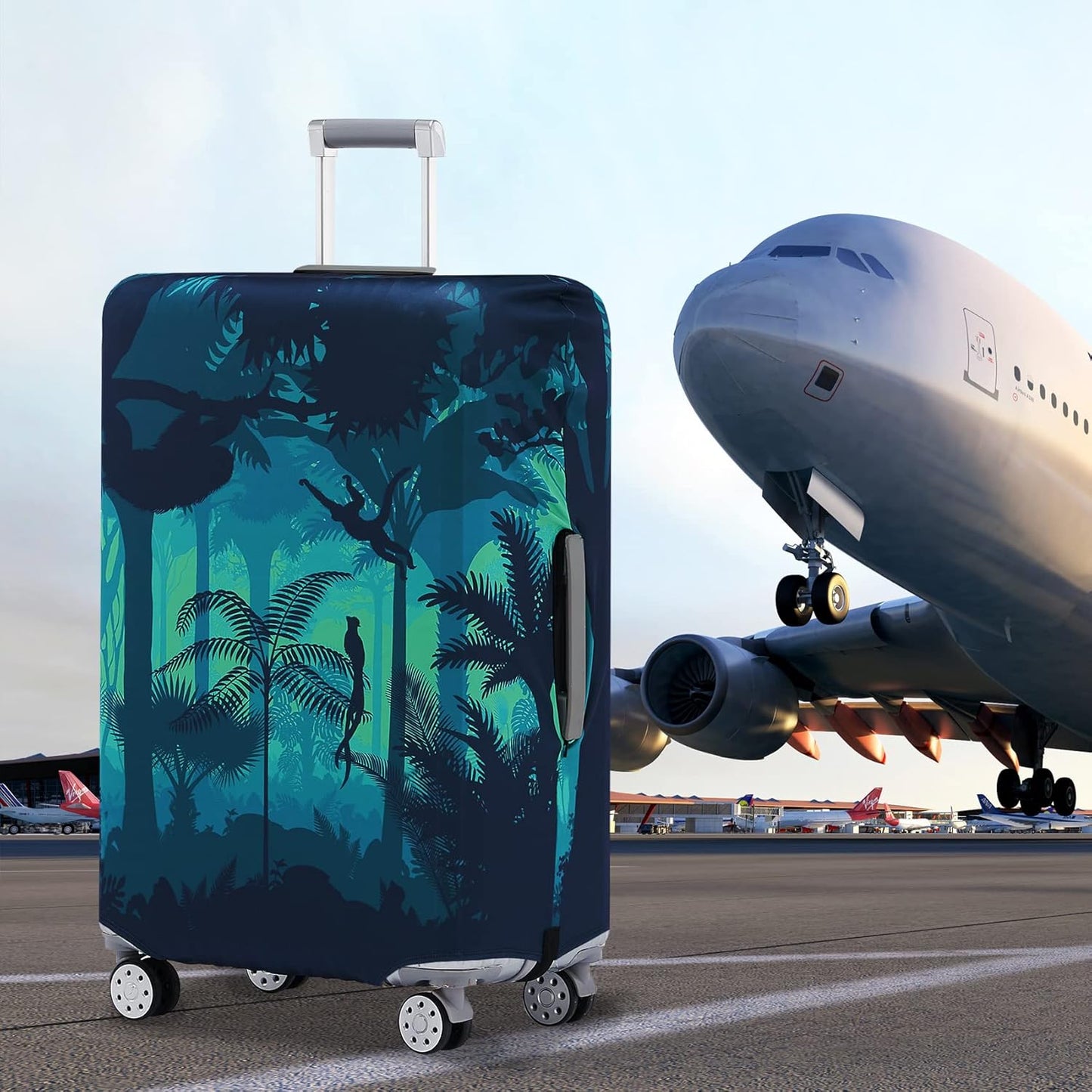 Travelkin Luggage Cover Washable Suitcase Cover Suitcase Protector Anti-scratch Suitcase cover Fits 18-32 Inch Luggage(XL for 29-32 Inch Luggage)