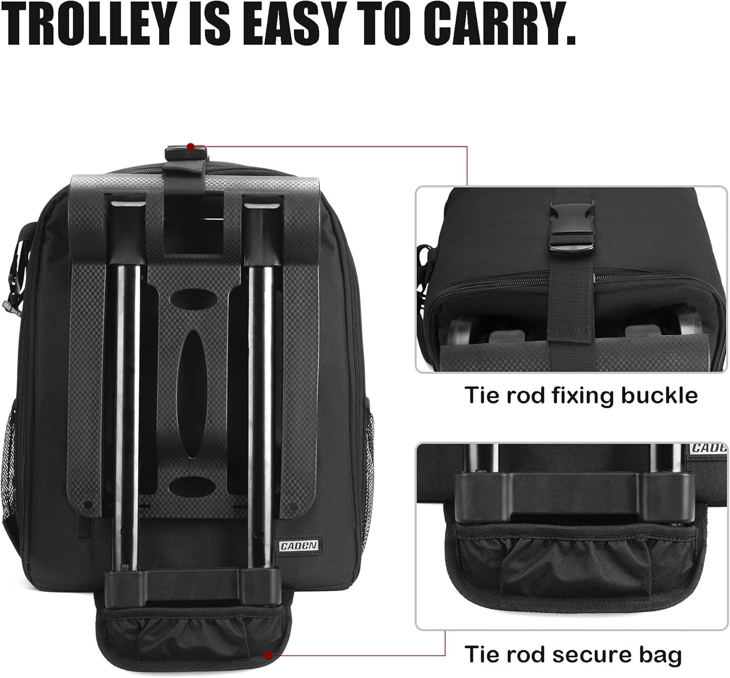 CADeN Camera Backpack Bag Professional for DSLR/SLR Mirrorless Camera Waterproof, Camera Case Compatible for Sony Canon Nikon Camera and Lens Tripod Accessories (Large, 5.0 Black)