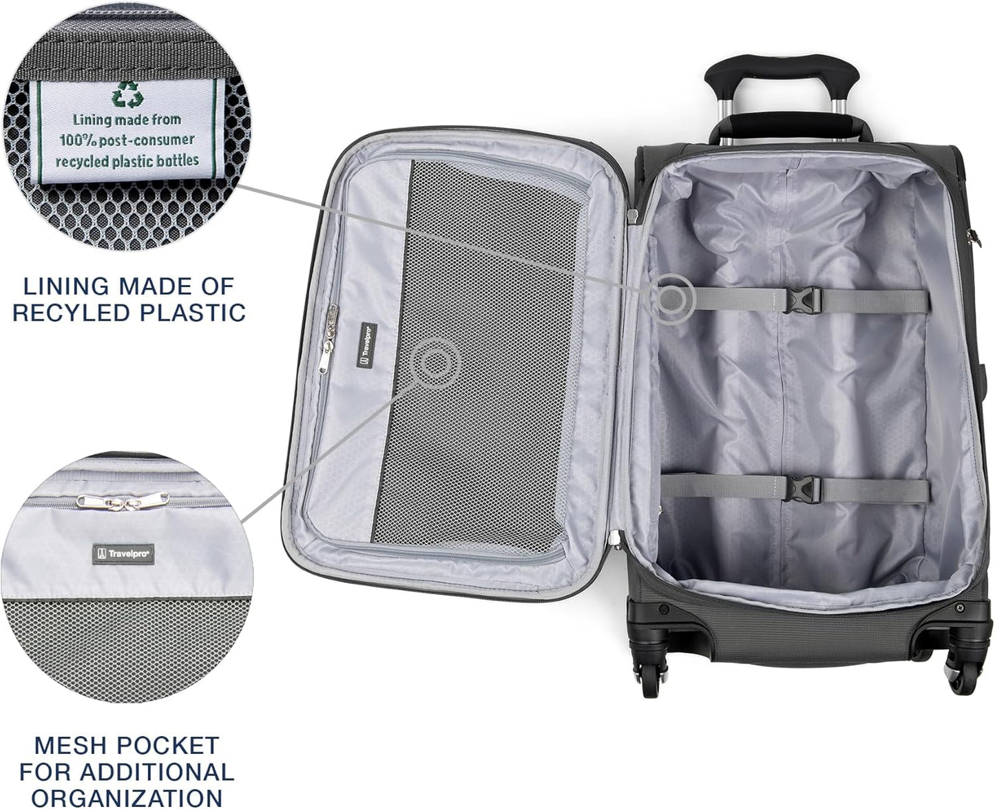 Travelpro Maxlite 5 Softside Expandable Carry-On Luggage with Spinner Wheels, Lightweight, 21-Inch — Shadow Grey