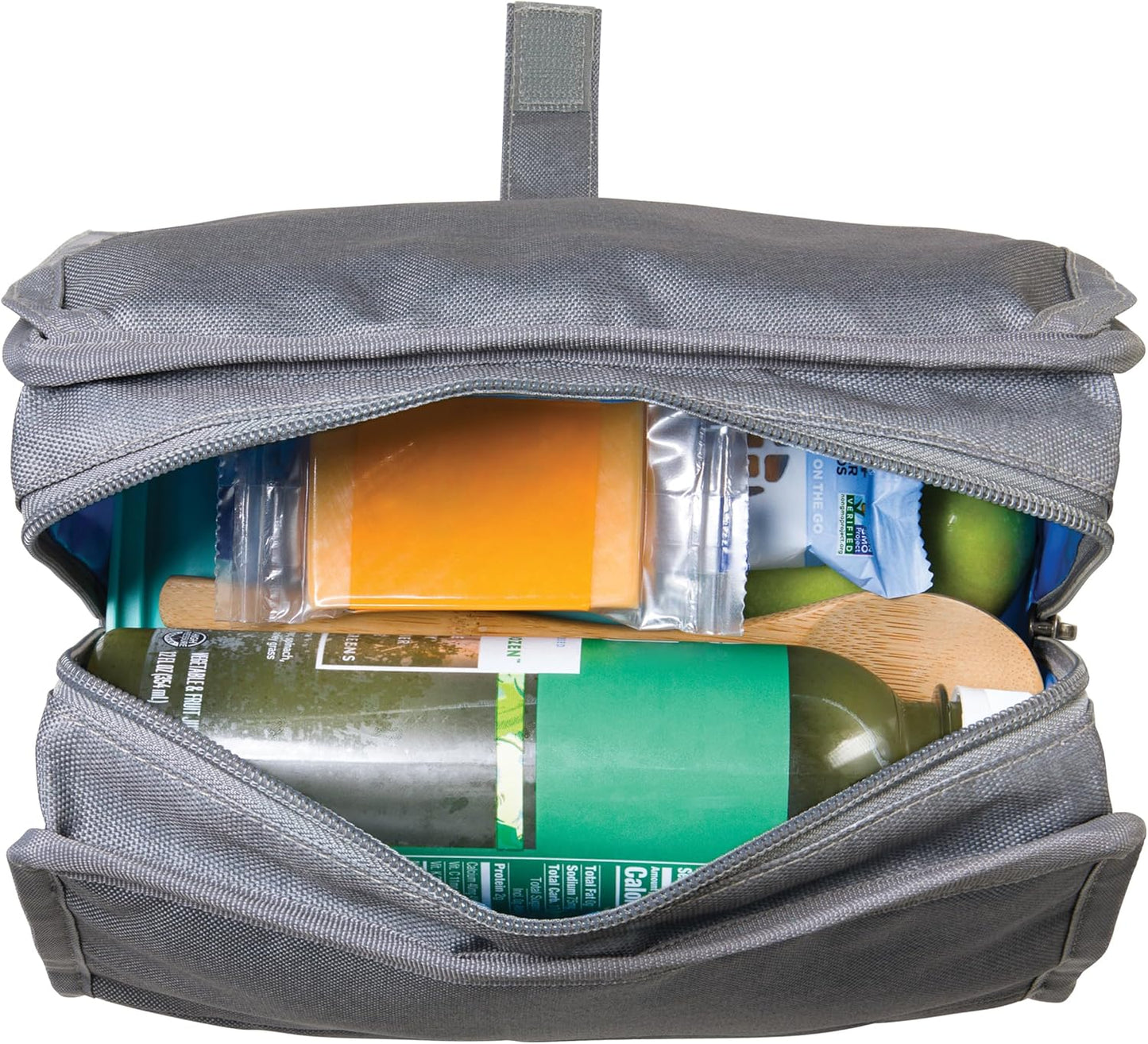 Packit® Freezable Lunch Bag, Gray Fog, Built with ECOFREEZE® Technology, Foldable, Reusable, Zip and Velcro Closure with Buckle Handle, Designed for Work Lunches and Fresh Lunch On the Go