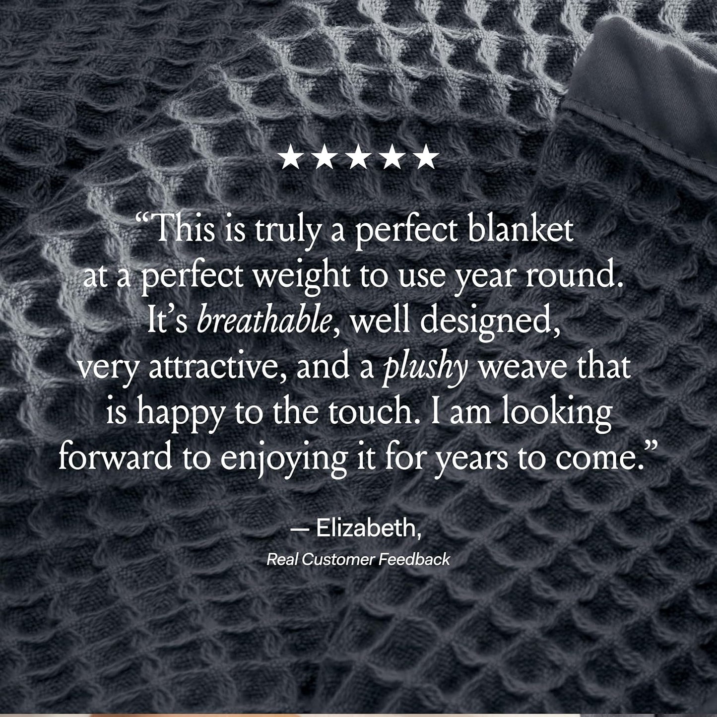 BOLL & BRANCH Waffle Bed Blanket - Twin, Pewter - Luxury 100% Organic Cotton - Soft, Lightweight and Breathable - Textured Waffle Weave Design