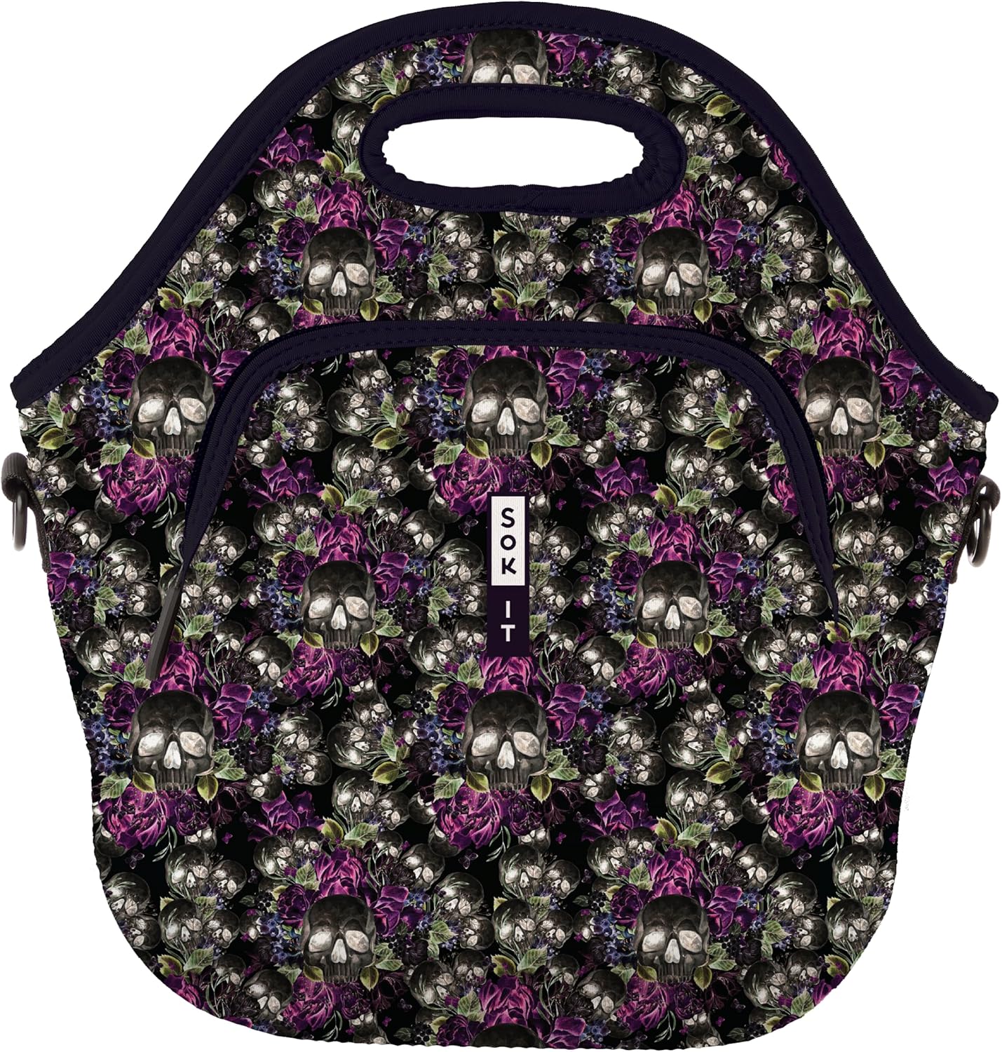 Sok It LunchTote Zippered Bag Insulated Neoprene Caddy (After Dark, X-Large 6.5 Quart Lunch Tote)