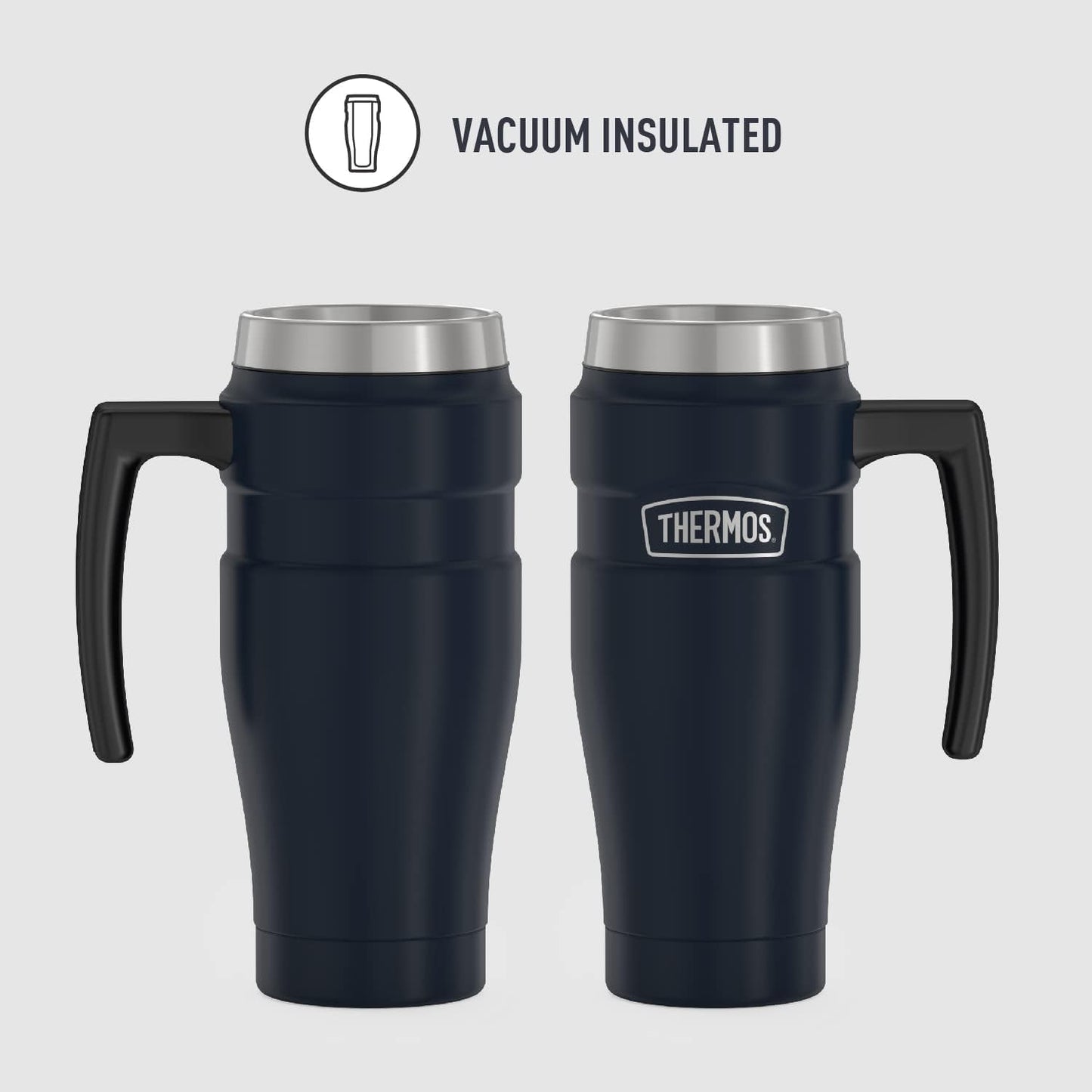 THERMOS Stainless King Vacuum-Insulated Travel Mug, 16 Ounce, Midnight Blue