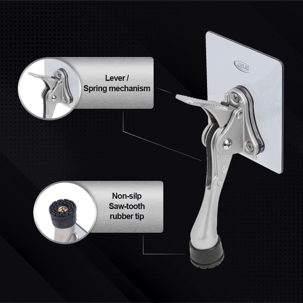 One-Touch Doorstop Adhesive Bracket (Satin Nickel, 4inch x 2pack)