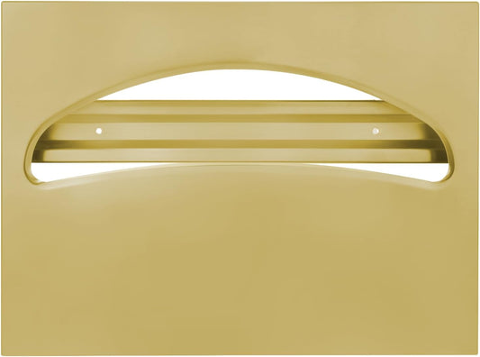 Stainless Steel Toilet Seat Cover Dispenser, Wall Mount Single or 1/2 Fold Large Capacity Toilet Seat Covers Holder for Commercial and Residential, Brushed Gold