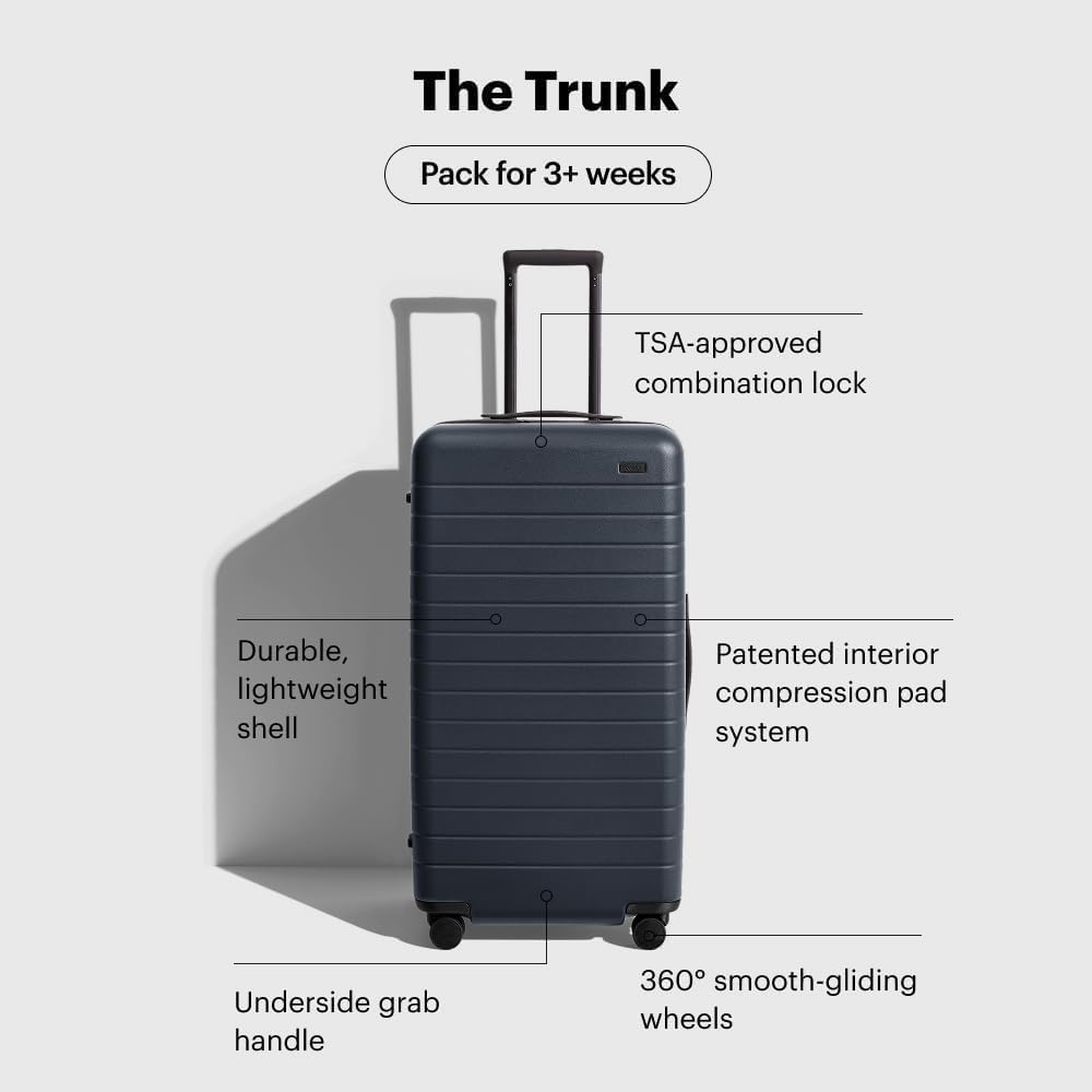 Away Large Trunk Luggage, 31 Inch Hardside Suitcase with Spinner Wheels, Lightweight & Durable, TSA Lock, Ideal for Long Trips, Cloud Gray