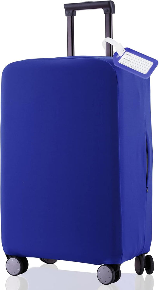 Travel Luggage Cover Suitcase Protector Scratch-Resistant Fit 19-31 Inch Suitcase, Not Included Suitcase (Blue, S(19-21 inch))