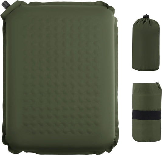 Self-Inflating Airplane Seat Cushion for Long Flights – Portable Travel Cushion Airplane Seat - Memory Foam Travel Seat Cushion Providing Pressure Relief and Premium Comfort (Olive Green)