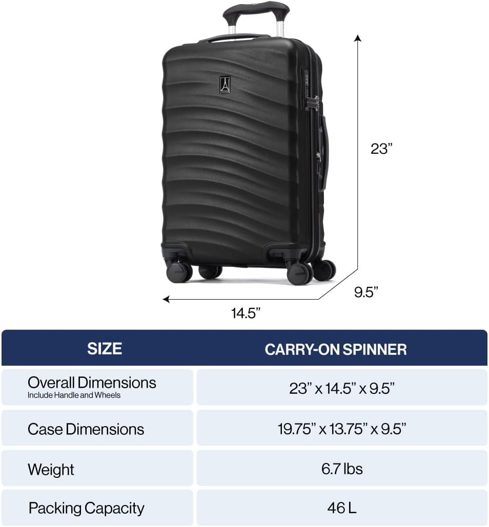 Travelpro Maxlite Air V2 Hardside Expandable Carry on Luggage, 8 Spinner Wheels, Lightweight Hard Shell Suitcase, TSA lock, Slate Green, Carry On 21-Inch