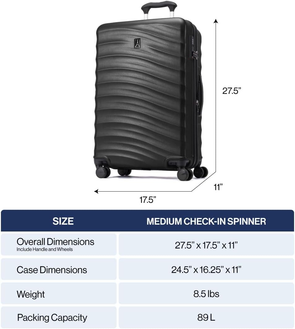Travelpro Maxlite Air V2 Hardside Expandable Checked Luggage, 8 Spinner Wheels, Lightweight Hard Shell Suitcase, TSA lock, Teal, Checked Medium 25-Inch