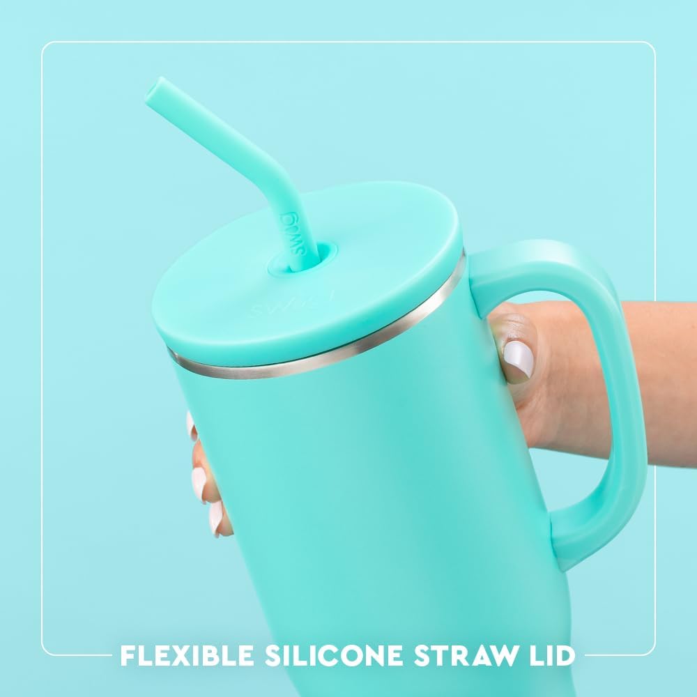 Swig Life 40oz Mega Mug, 40oz Tumbler with Handle and Straw, Extra Large Insulated Tumblers, Cup Holder Friendly Travel Mug (Indiana)