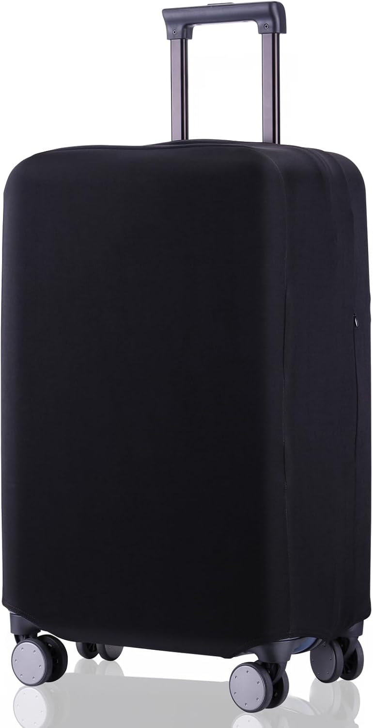 Travel Luggage Cover Protector - Scratch-Resistant Fit 19-31 Inch, Black, L(26-27inch) Suitcase Not Included