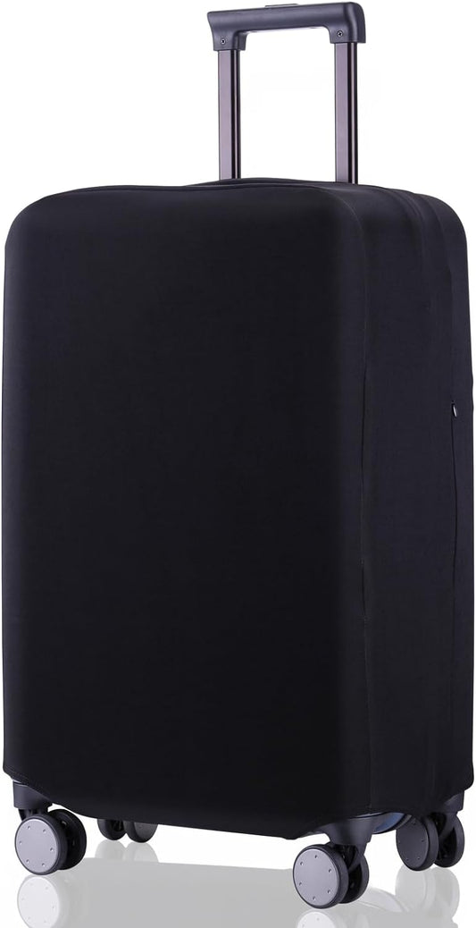 Travel Luggage Cover Suitcase Protector Scratch-Resistant Fit 19-31 Inch Suitcase, Not Included Suitcase (Black, 2XL(30-31inch))