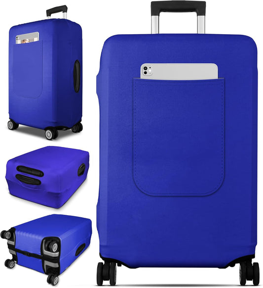 Slohif Luggage Cover for Suitcase Tsa Approved Protector - Luggage Sleeve Suit Case Cover Travel Stretch Large Baggage Case Protective Washable Fit 29-30 Inch Blue