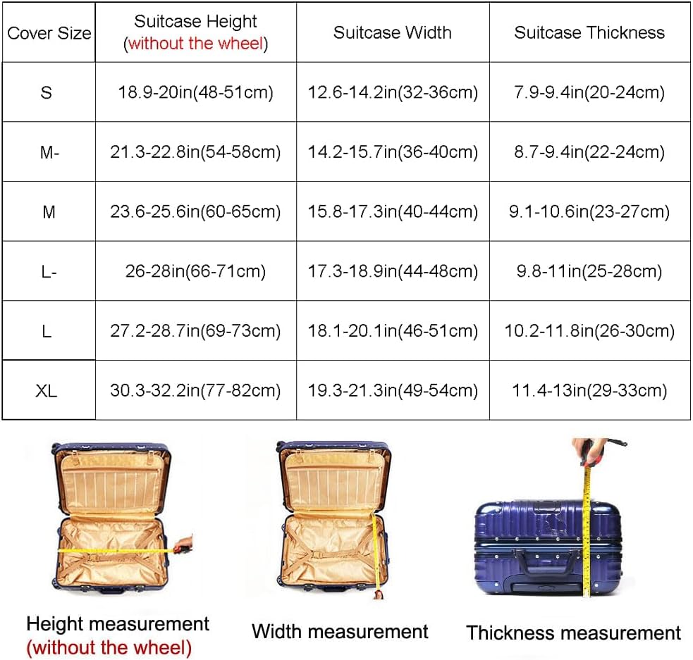 MosaiRudo Thicker Luggage Cover Elastic Suitcase Cover Protector Fits 18-32 Inch Suitcase Travel Accessories (TKM0042, L)