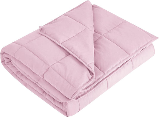 L'AGRATY Weighted Blanket - 60"x80" 22lbs Cooling Breathable Heavy Blanket Microfiber Material with Glass Beads Big Blanket for Adult All-season Summer Fall Winter Soft Thick Comfort Blanket
