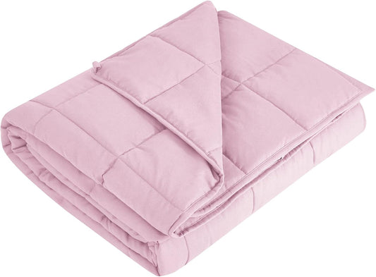 L'AGRATY Weighted Blanket - 48"x72" 20lbs Cooling Breathable Heavy Blanket Microfiber Material with Glass Beads for Adult All-Season Summer Fall Winter Soft Thick Comfort