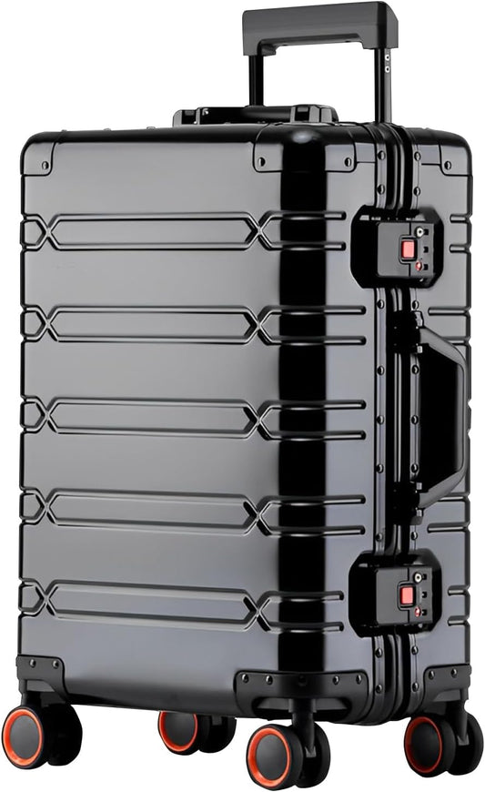 WEICHEN All Aluminum Magnesium Carry On Luggage 22x14x9 Airline Approved 20 Inch Hard Shell Suitcase with Spinner Wheels and TSA Lock