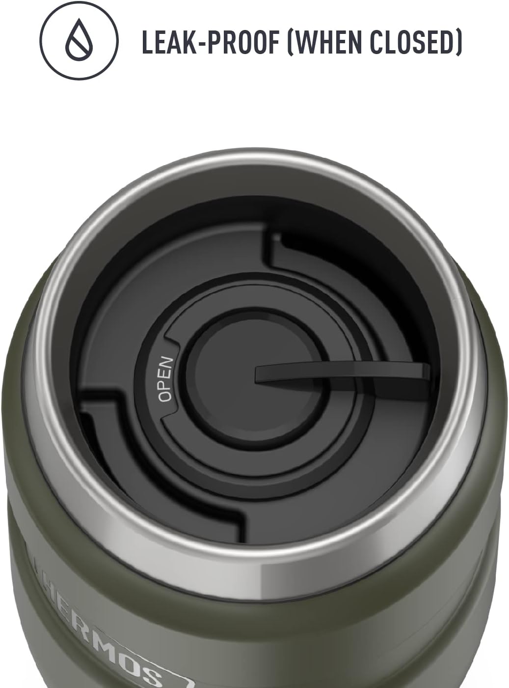 THERMOS Stainless King Vacuum-Insulated Travel Tumbler, 16 Ounce, Army Green