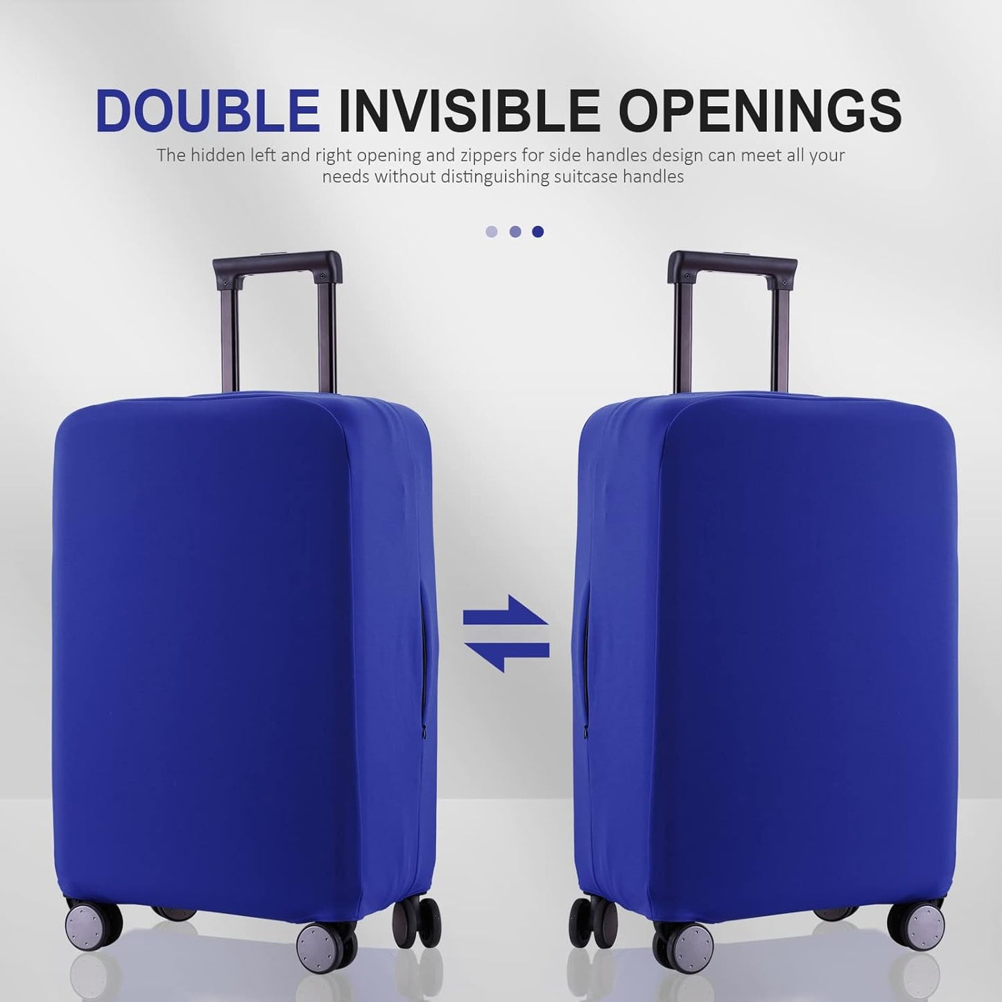 Travel Luggage Cover Suitcase Protector Scratch-Resistant Fit 19-31 Inch Suitcase, Not Included Suitcase (Blue, 3XL(32-33inch))
