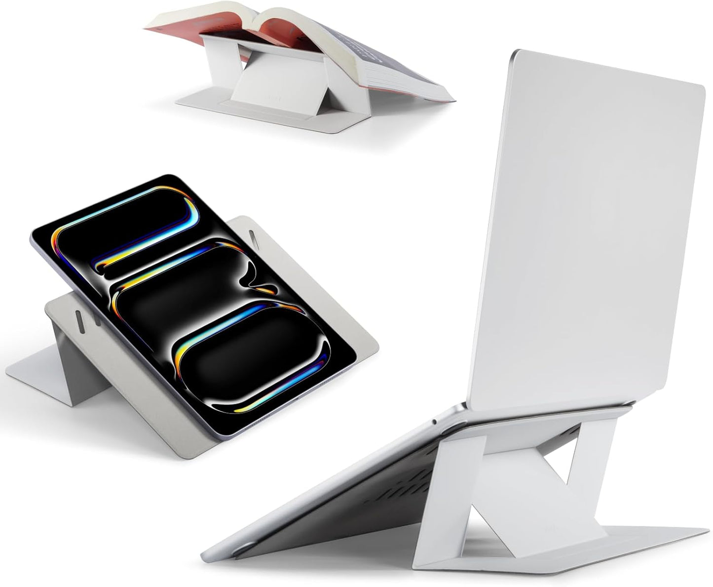 MOFT Invisible Laptop Stand for Desk, Stick-Free Tablet and Computer Stand with Dual-Angle, Foldable&Portable Laptop Riser Holder, Fits 7-11" Tablets&11-14" Laptops, Misty Cove (Non-Adhesive Version)