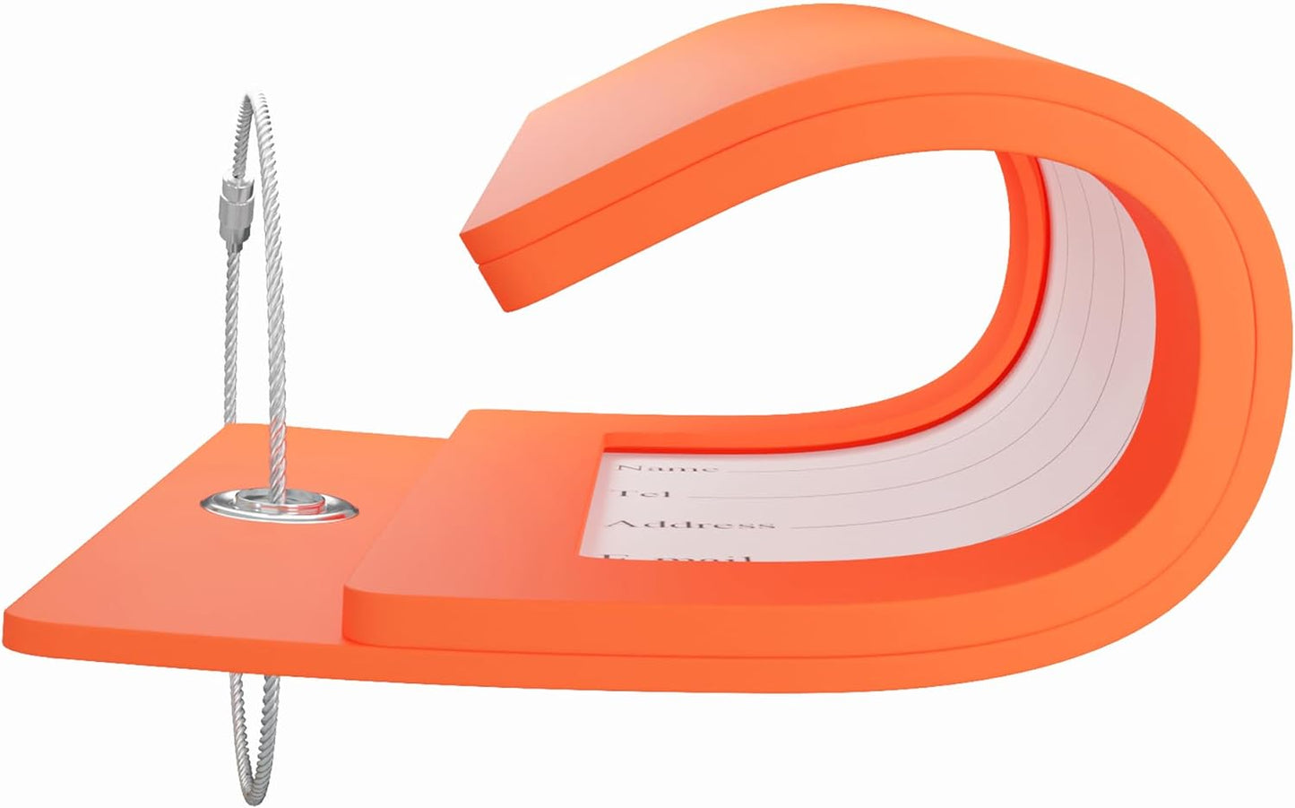 Gostwo 2 Pack Luggage Tags for Suitcases, 26 Initial Letter Travel Luggage Baggage Identification Labels ID Tag Fully Bendable Tags with Stainless Steel Loop (Orange) (Letter K)