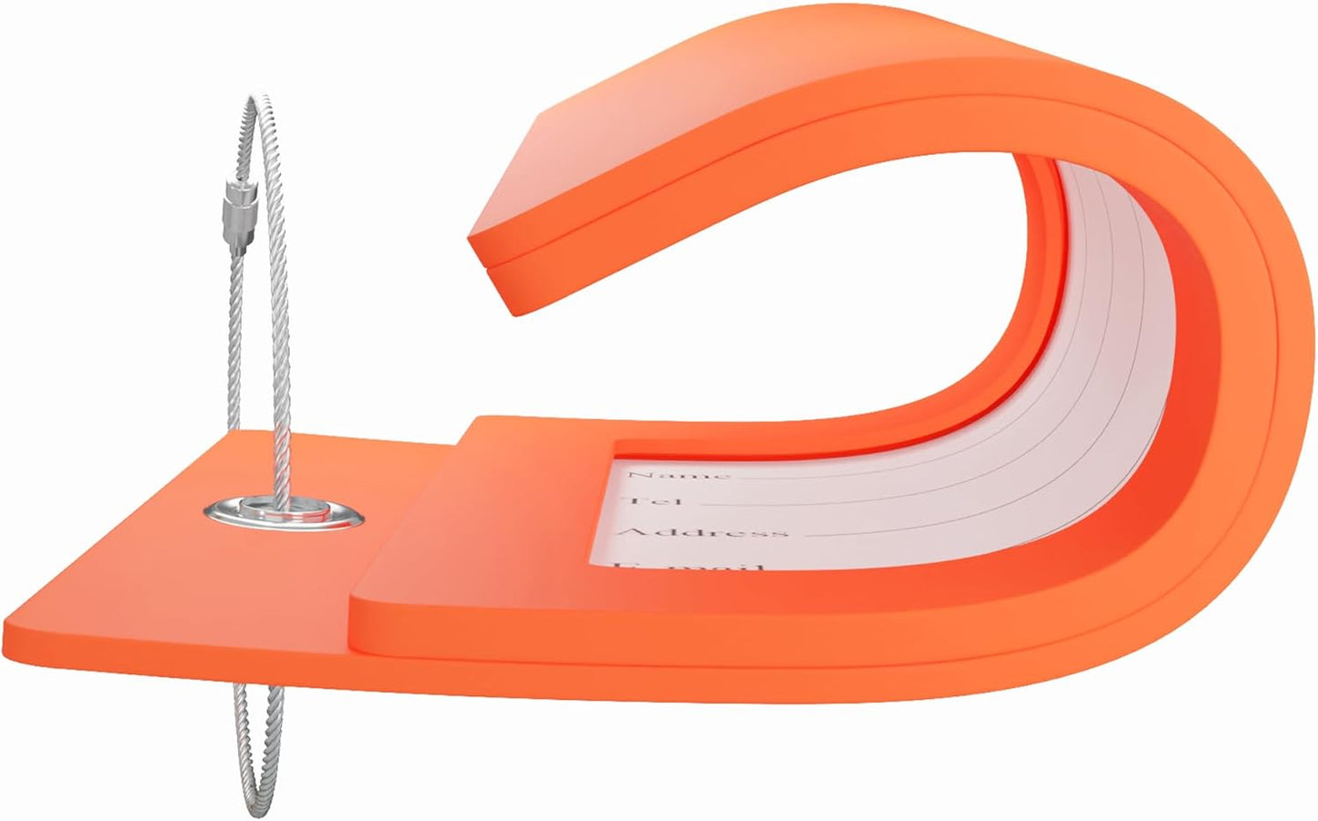 Gostwo 2 Pack Luggage Tags for Suitcases, 26 Initial Letter Travel Luggage Baggage Identification Labels ID Tag Fully Bendable Tags with Stainless Steel Loop (Orange) (Letter A)