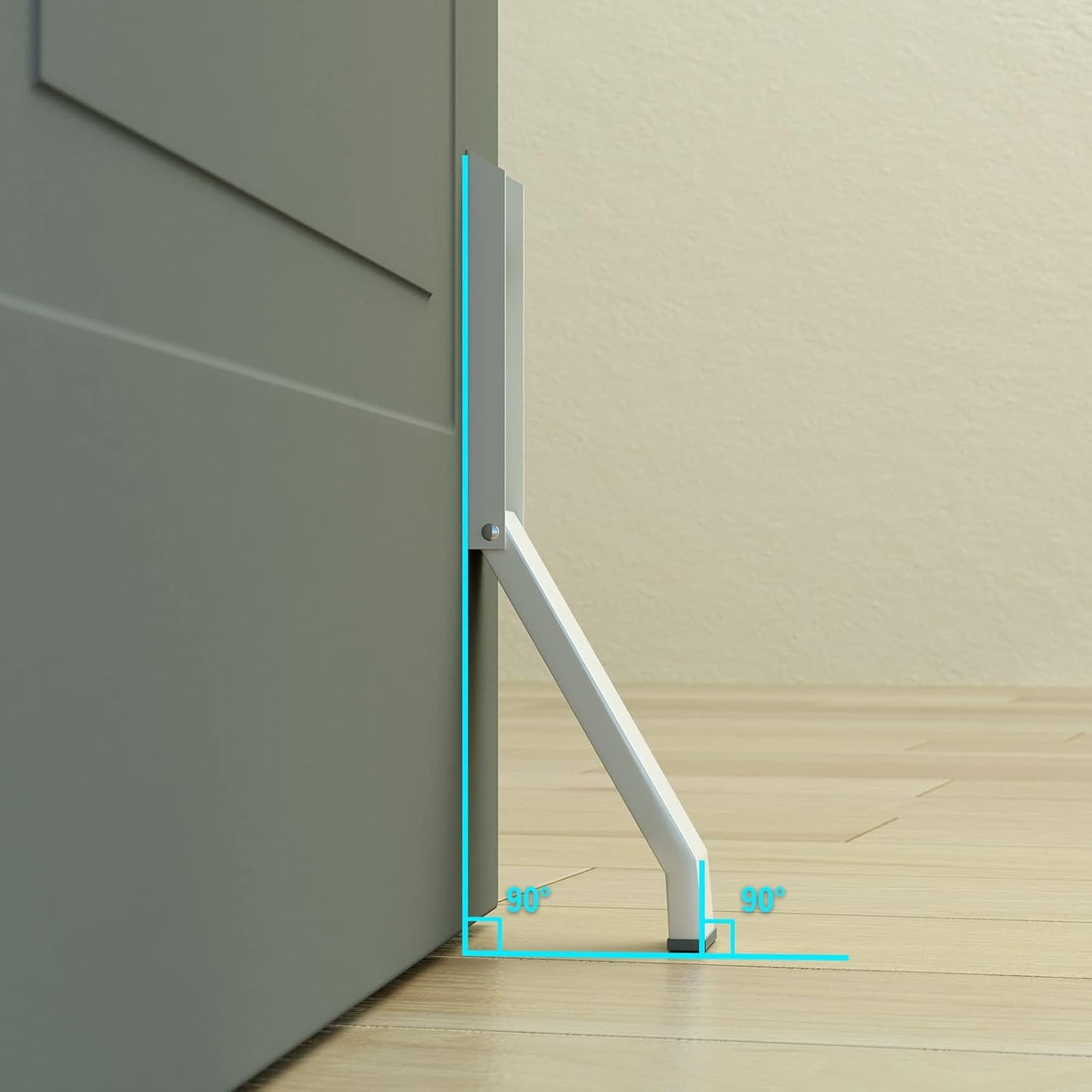 Door Stopper, Door Holder, No Drilling Door Stoppers, Easy Pedal Kick Down Door Stop(White x 1 Pack)