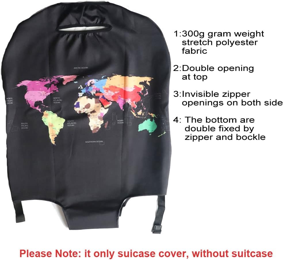MosaiRudo Thicker Luggage Cover Elastic Suitcase Cover Protector Fits 18-32 Inch Suitcase Travel Accessories (Colorful, XL)