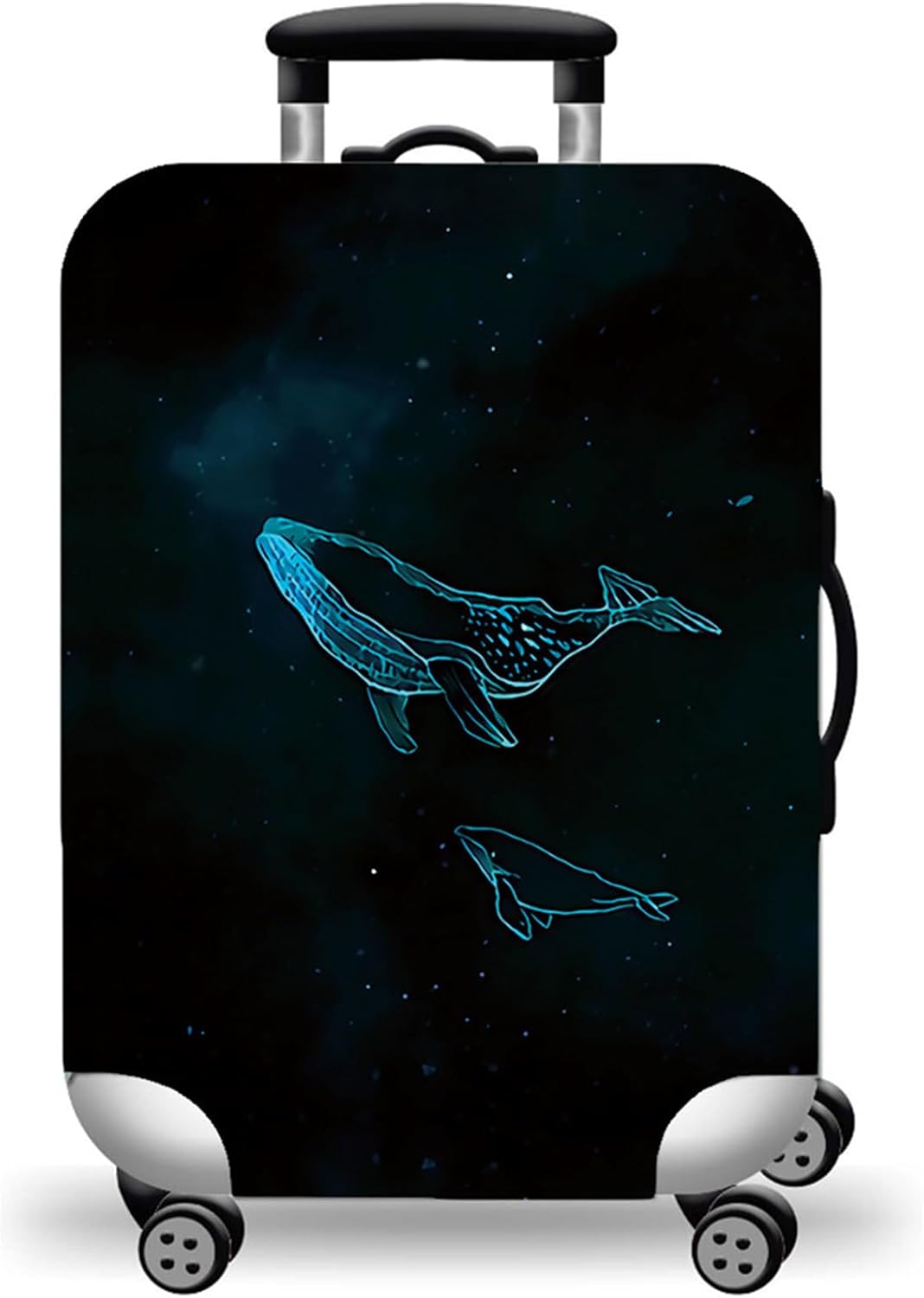 WUJIAONIAO Travel Luggage Cover Spandex Suitcase Protector Washable Baggage Covers (L (for 25-28 inch luggage), dolphin)