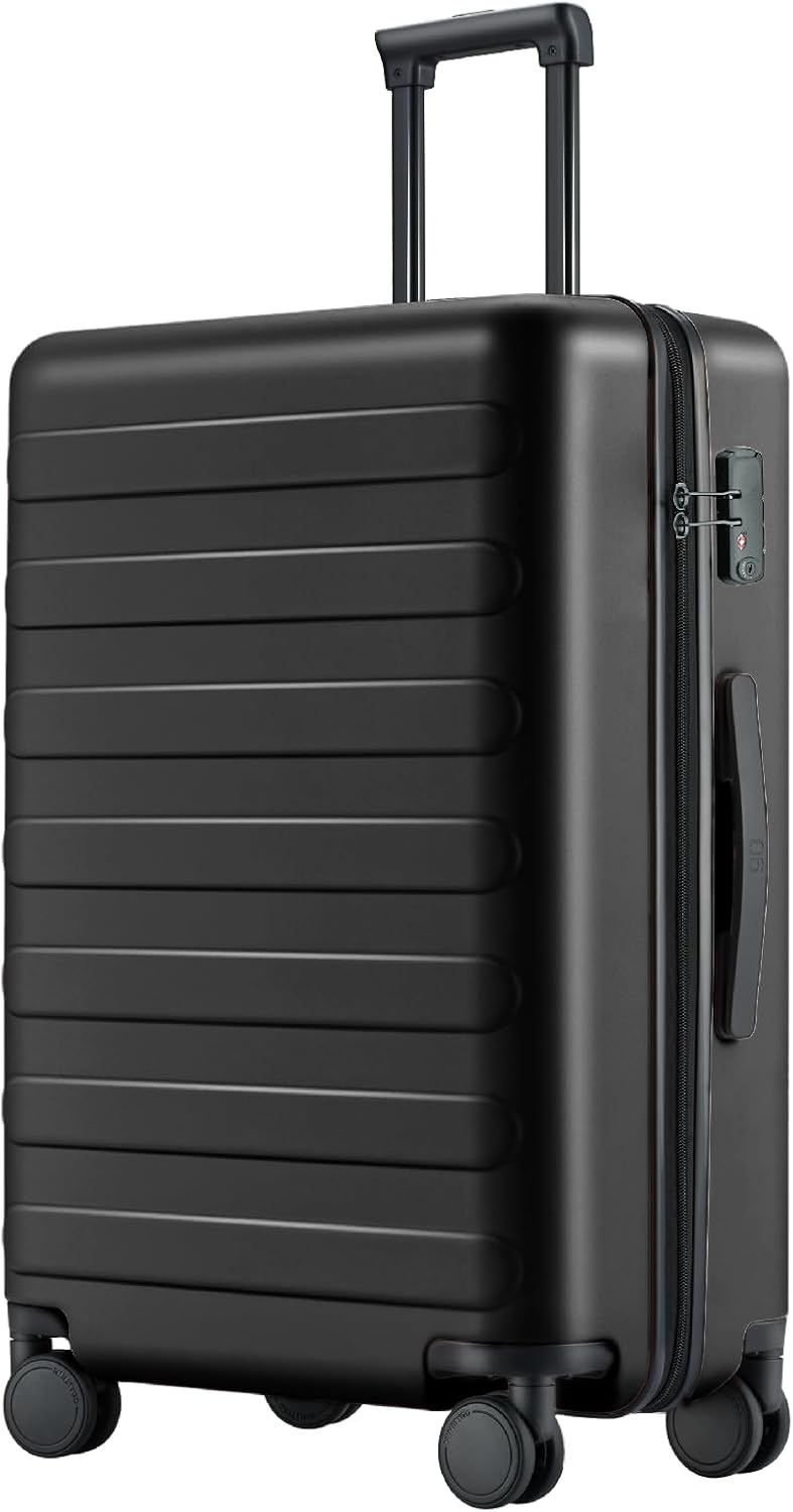 Carry on Luggage 22 X 14 X 9 Airline Approved, 20 Inch Luggage for 3-5 Days Travel, Double Spinner Wheels, 100% Hardshell PC, TSA Lock (01-Black (Basic), Checked 24-Inch)