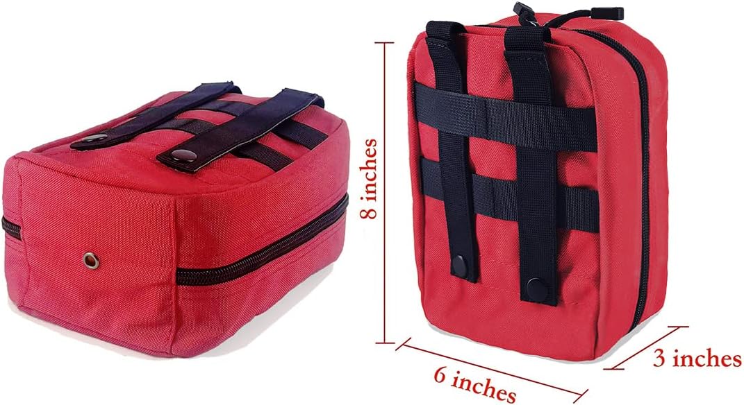 EMT Pouch MOLLE Ifak Pouch Tactical MOLLE Medical First Aid Kit Utility Pouch Carlebben (with Medical Supplies Red)