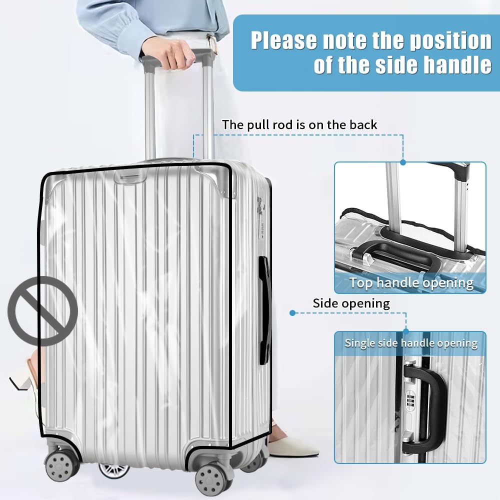 Yotako Clear PVC Suitcase Cover Protectors 24 Inch Luggage Cover for Wheeled Suitcase 24''