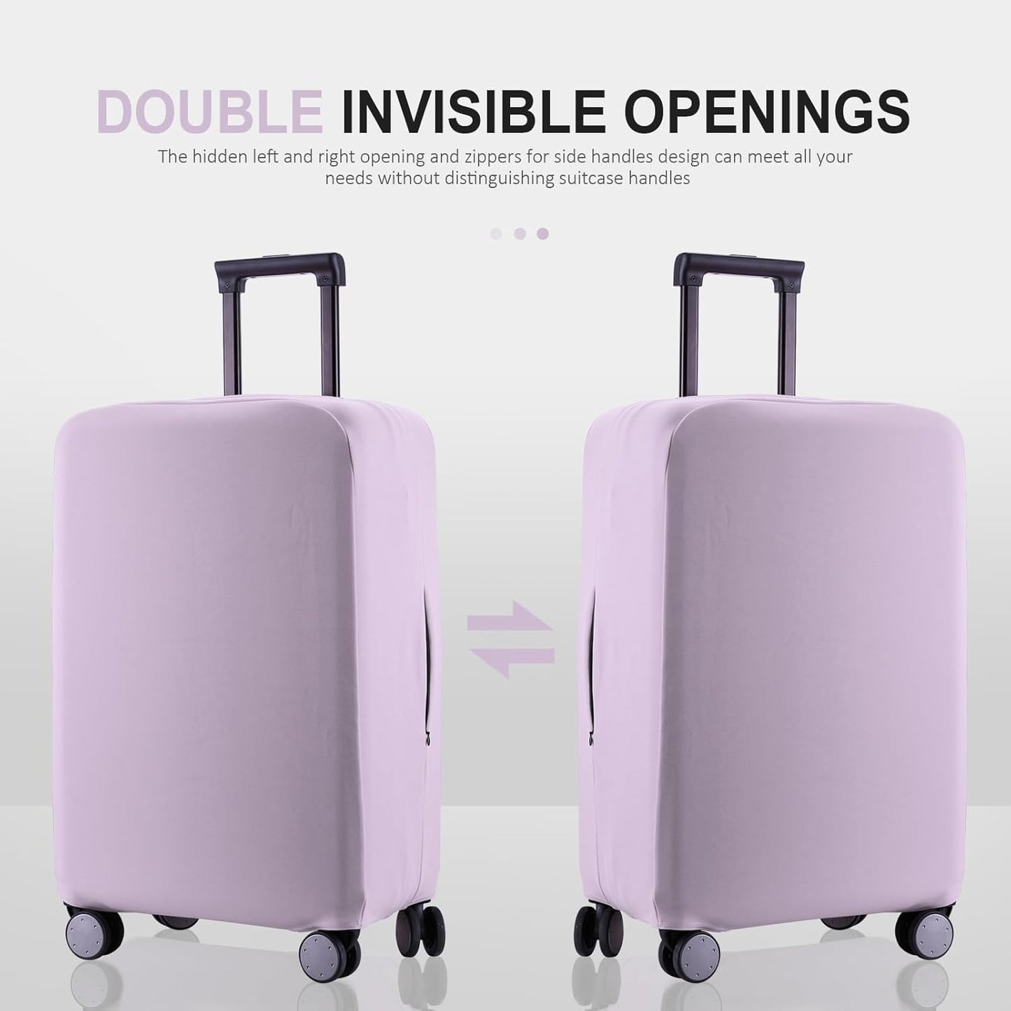 Travel Luggage Cover Suitcase Protector Scratch-Resistant Fit 19-31 Inch Suitcase, Not Included Suitcase (Lavender Purple, M(24-25 inch))