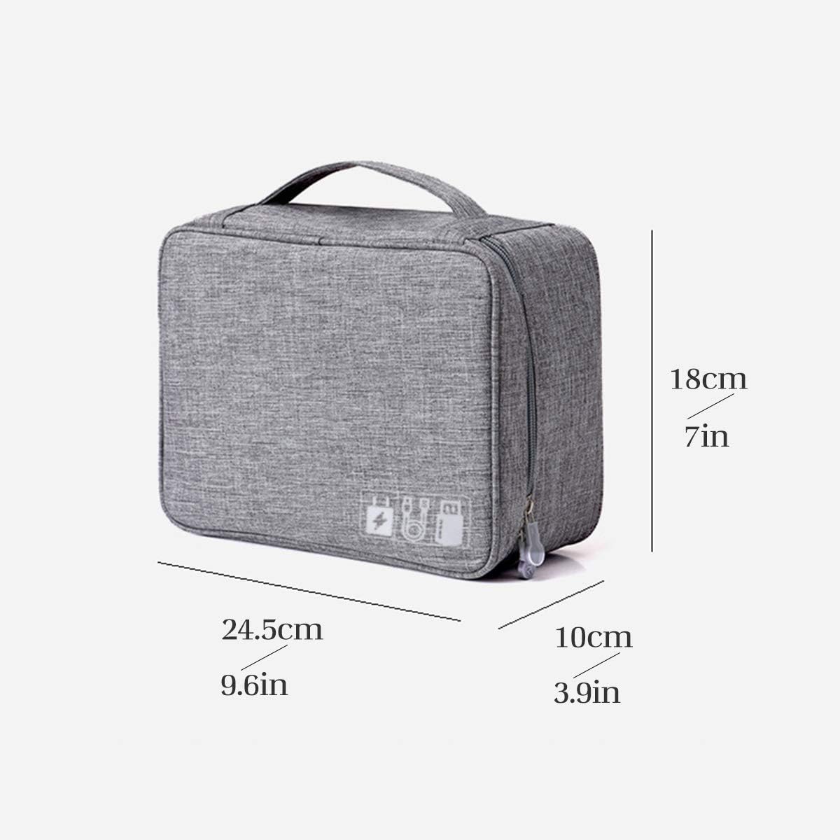 Electronics Organizer, OrgaWise Electronic Accessories Bag Travel Cable Organizer Three-Layer for iPad Mini, Kindle, Hard Drives, Cables, Chargers